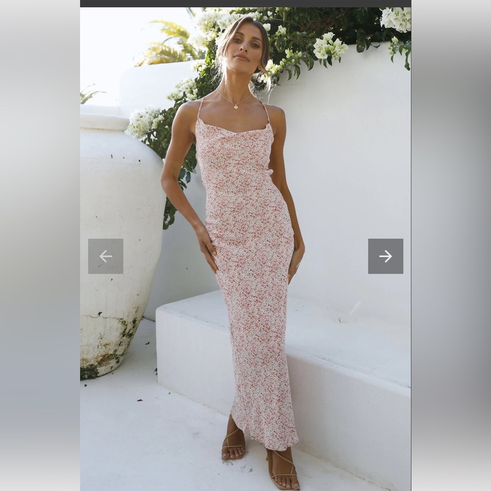 NEW Hello Molly “After Dusk Maxi Dress Pink”. Size small